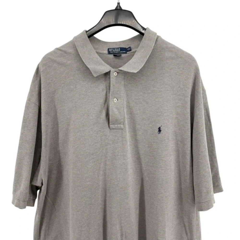 Polo‎ Ralph Lauren Polo Shirt Mens 3XLT Pre-Owned Shirt Gray Short Sleeve Pique